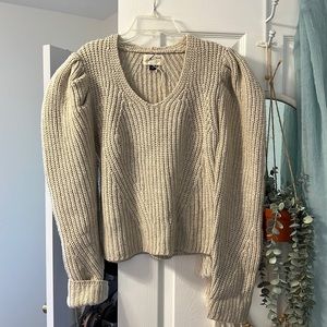 Cream puff sleeve sweater